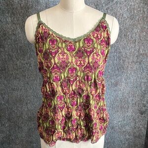INC International Concepts Pink and Green Pattern Camisole